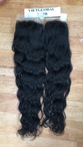 Closure en cheveux humains 100% Remy, lisses et soyeux, avec double trame cousue à la machine - Product Image 2