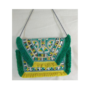 Dernière collection indienne Boho Beach Sacs de messager pour femmes perlés faits à la main Bohème Designer Soirée Shopping Fourre-Tout Toile Coton - Product Image 1
