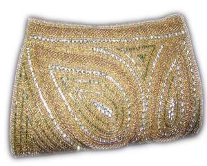 Bolso de mano con cuentas doradas de circón, novedad - Product Image 1