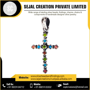 Venta al por Mayor de los Mejores Colgantes de Plata de Ley 925 Estilo Hip Hop con Piedras Preciosas, Patrones de Corazón y Cruz con Diamantes - Product Image 5