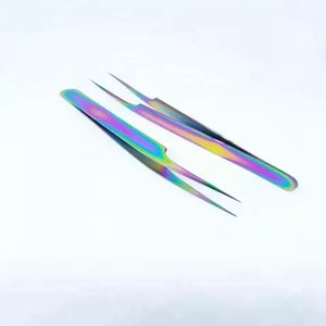 Ensemble d'extension de cils personnalisée avec pince à épiler à pointe pointue Pochette brillante verdâtre Nouvelle série de couleurs de style avec logo de marque - Product Image 2