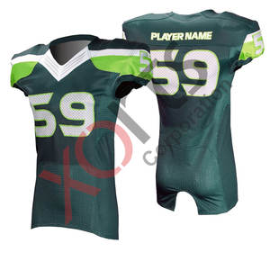 Camiseta de fútbol americano sublimada de camuflaje personalizada, agujeros de malla transpirable, aparejos de sarga de talla grande bordados, nombre y números del equipo - Product Image 4