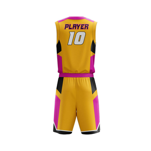Conjuntos de uniformes de baloncesto personalizados al por mayor/Uniforme de baloncesto transpirable de secado rápido impreso 100% poliéster sublimado - Product Image 4