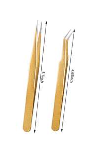 Pince à épiler d'extension de cils de qualité professionnelle durable conception de coupe de coeur avec des embouts en micro-fibre poignée en acier inoxydable - Product Image 5