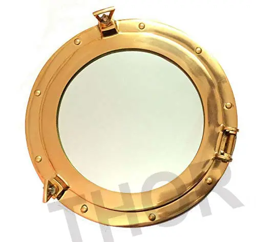 Brass Porthole Mirror Nautical Maritime Ship Boat Wall Mirror Home Bathroom Decoration Makeup