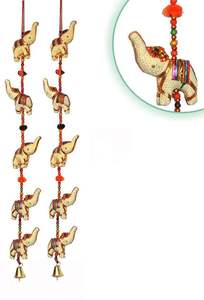 Móvil indio hecho a mano, cinco elefantes, alta calidad, puerta, ventana colgante, 100cm, decoración, conjunto de par, colgante de pared de Latkan, decoración móvil - Product Image 5