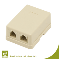 Double RJ11 6P4C à montage en surface, ABS ivoire/blanc, équipement de télécommunication, accessoires électroniques, conversion de données, certifié RoHS