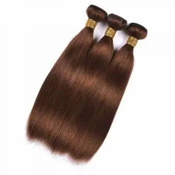 Tissage en lot de cheveux indiens bruts, brun Oriental, Double dessin