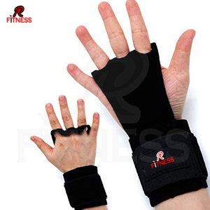 3-Hole Half Finger PU Leather Non-Slip Gymnastics Grips with Wrist Support for Weight Lifting Palm Protection Gloves - Product Image 1
