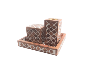 Arabic Ramadan Gift Wood Mother of Pearl Inlay Mubkhar <b>Bakhoor</b> Burner Tray Box Set <b>Oud</b> Burner From India by Quality Handicrafts - Product Image 5