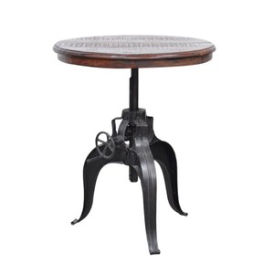 CTW Table basse à hauteur réglable de style industriel moderne Meubles de maison tendance avec base en bois massif pour le salon - Product Image 1