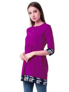 Très belle tenue décontractée en coton rayonne Kurtis Indian Ladies Wear Readymade Low Price Wholesale Surat Garment - Product Image 3