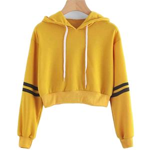 เสื้อครอปผู้หญิงแบบสวมหัวมีฮู้ด,เสื้อครอปแบบเซ็กซี่สำหรับผู้หญิง - Product Image 1