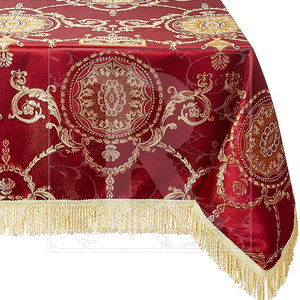 Nappe en lin d'hôtel de haute qualité Logo personnalisé Fêtes à domicile Banquets Noël Halloween Motif carré Salon Fabriqué en Chine - Product Image 1