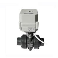 Zhejiang Deux Pièces PTFE Joint 1-1/2 "DN40 AC110-230V 3/4/7 Fils 2 Voies En Plastique PVC Mini Actionneur Électrique Robinet À Tournant Sphérique