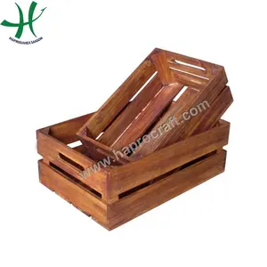 2023 new designed wooden crates wholesale cheap wooden fruit crates/ Heavy Storage Crate (TH 3477)