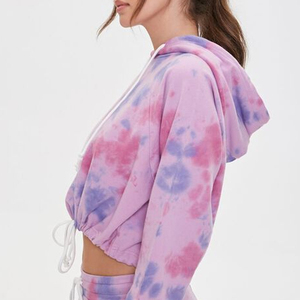 Sudaderas cortas negras personalizadas para mujer, con colores brillantes y a la moda, ideales para el gimnasio, 100% algodón. - Product Image 3