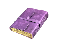 Carnet de notes vintage en cuir véritable, couverture rigide, fait main, papier à bords festonnés, carnet de croquis, cadeau de voyage pour artistes