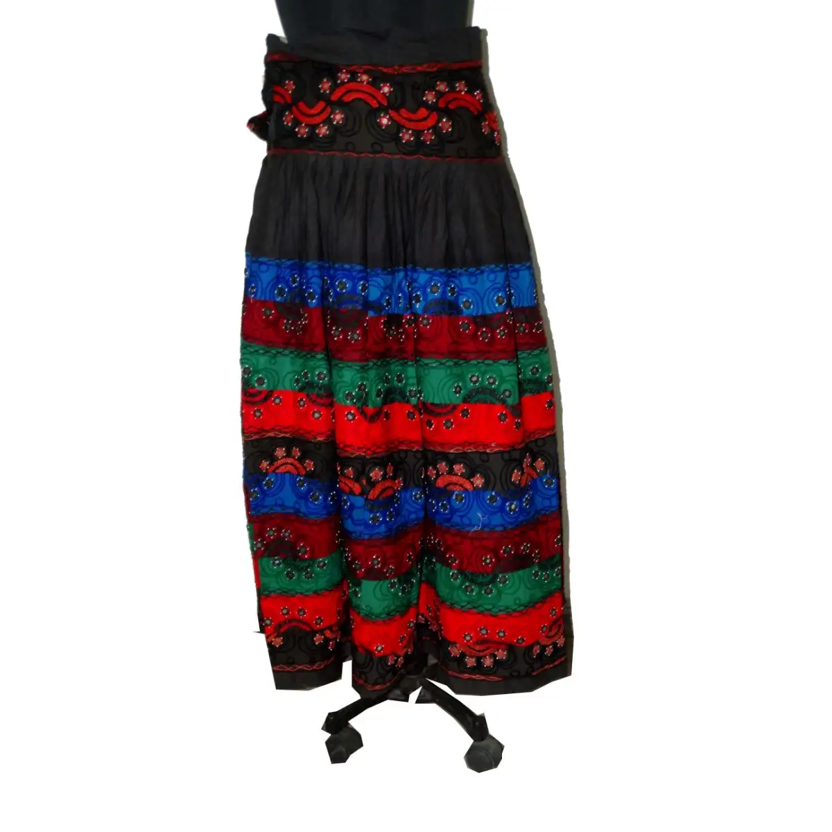 Bohemian Banyak Warna Rabari Salah Satu Jenis Bordir Tangan Tradisional Rok Ujara India Kain Antik Ghagra