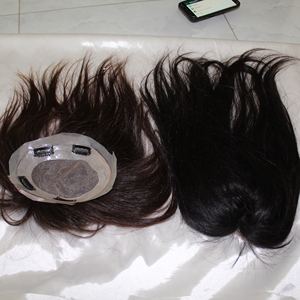 Tupé de encaje de alta calidad, cabello humano 100% humano, color natural, base de seda, peluquín - Product Image 6