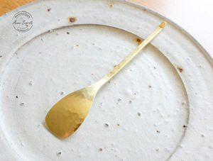 Best Quality Brass Metal Tea Spoon with Long Handle Matte Finished Hammered Design Kitchenware <b>Accessory</b> - Product Image 4