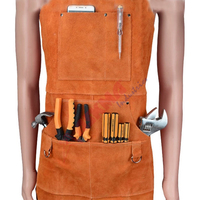 Tablier de soudage en cuir de vachette personnalisable confortable et étanche avec plusieurs poches à outils