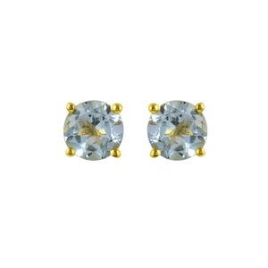 Vente en gros de boucles d'oreilles classiques en topaze bleue en argent sterling 925 plaqué or bijoux élégants pour cadeau de fête de mariage pour femmes - Product Image 2