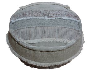 Pouf ottoman rond décoratif unique et personnalisé en patchwork, pouf en coton patchwork, pouf rond personnalisé, décoration intérieure - Product Image 2