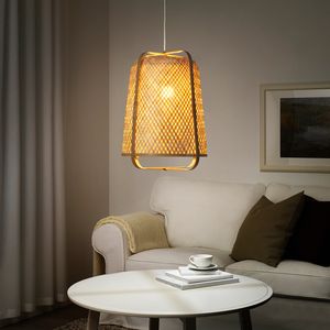 Nouvelle tendance fait à la main en osier rotin accrocher lumière bambou suspension lampe pour la maison - Product Image 4