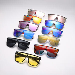 LMA Fashion Design Colorful Square Big Frame Shades Custom Luxury Brand Women UV400 Flat <span class=keywords><strong>Top</strong></span> Sunglasses 2024 High Quality - Product Image 3