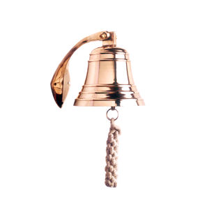 Campana de rueda de barco de latón de calidad superior, decoración náutica colgante de pared para restaurante de Hotel en casa con logotipo de Metal - Product Image 1