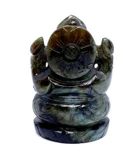 Statue de Ganesha en Labradorite naturelle faite à la main Figurine sculpture cristal Quartz pierre précieuse améthyste guérison Chakra Style pierre naturelle - Product Image 4