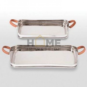 Metal Rings Round Clear Glass Decorative <b>Mirror</b> <b>Tray</b> Kitchenware Dinner Serving <b>Trays</b> for Indian Manufacturer and Suppliers - Product Image 4