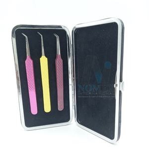 Pince à épiler personnalisée à pointe diamantée à 45 degrés, en acier inoxydable thermolaqué, pour extensions de cils et soins personnels - Product Image 1
