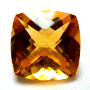 Precio de fábrica al por mayor amarillo citrino piedra preciosa semipreciosa hecha a mano amarillo certificado suelto natural citrino cojín piedra cortada - Product Image 1