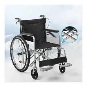Fauteuil roulant pliable portable en acier et aluminium, pour usage domestique, hôpital,