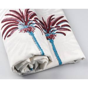 Indian Floral <b>White</b> & Maroon Palm Tree Print 100% Cotton Quilting Fabric by the Yard - Product Image 3
