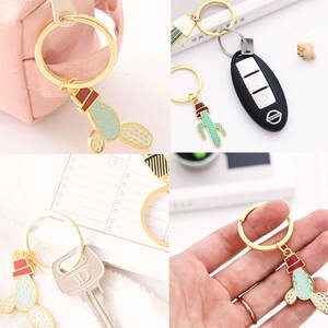 <b>Metal</b> <b>Keyring</b> Factory Custom Soft Enamel <b>Metal</b> Zinc Alloy Plant Cactus Keychains - Product Image 6