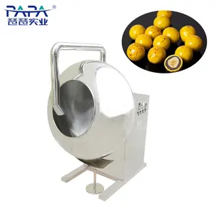 Máquina de polimento de doces com sistema de pulverização, bolas de chocolate para doces e açúcar, motor de 220/380v fornecido 2 anos ce, iso