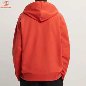 Sweat à capuche polaire d'hiver de haute qualité pour hommes 320g Vêtements décontractés à manches longues et à épaules tombantes avec col à capuche à motif solide - Product Image 2