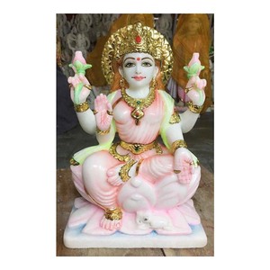 เทพีลักษมีหลากสีนั่งบนฐานดอกบัว - Product Image 1