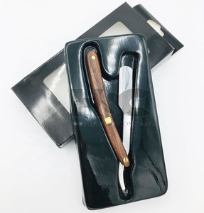 Professional Dark Wooden handle Barber <b>Razors</b> Stainless steel Barber <b>Razors</b> <b>straight</b> Top Replaceable Blade Barber <b>Razor</b> - Product Image 5