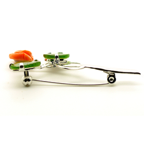 เข็มกลัดหยกสีแดงของผู้หญิงแฟชั่นดีไซน์ดอกไม้ธรรมชาติสำหรับงานเลี้ยงงานแต่งงานงานหมั้นหรือเป็นของขวัญ - Product Image 4