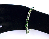 Bracelet tennis en argent sterling 925 avec pierre précieuse diopside chromée, fabricant de bijoux en gros