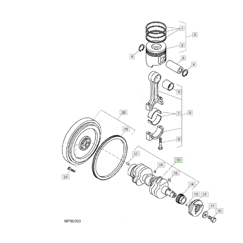 Parte per JD JohnDeere Trattore albero motore, Numero di Parte AM882247