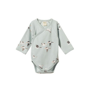 Body acanalado de algodón orgánico 100%, estilo informal Unisex, cierre de botón a presión, pijama de verano, manga corta, sólido, 0-3 meses, bebés - Product Image 3