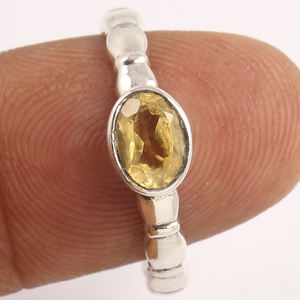 แหวนพลอยซิทรีนยอดนิยม925แหวนเงินสเตอร์ลิงสีทึบพลอยเจียระไนทรงรีเครื่องประดับชั้นดีเหมาะสำหรับใส่ในชีวิตประจำวันและสำนักงาน - Product Image 2