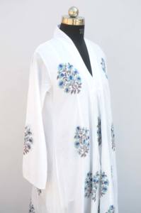 Nouvel arrivage de robe d'été longue en coton pour femmes décontracté Kurti Hand Block Print Plus Size Anti-Static Natural Waistline ODM Supply - Product Image 5