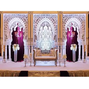 Современная Свадебная сцена с 3D рамками трендовый Свадебный прием 3D Фон сцена южноазиатская Свадьба Белая элегантная сцена