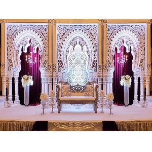 Contemporary Wedding Stage with 3D <b>Frames</b> Trending Wedding Reception 3D <b>Backdrop</b> Stage South Asian Wedding White Elegant Stage - Product Image 1